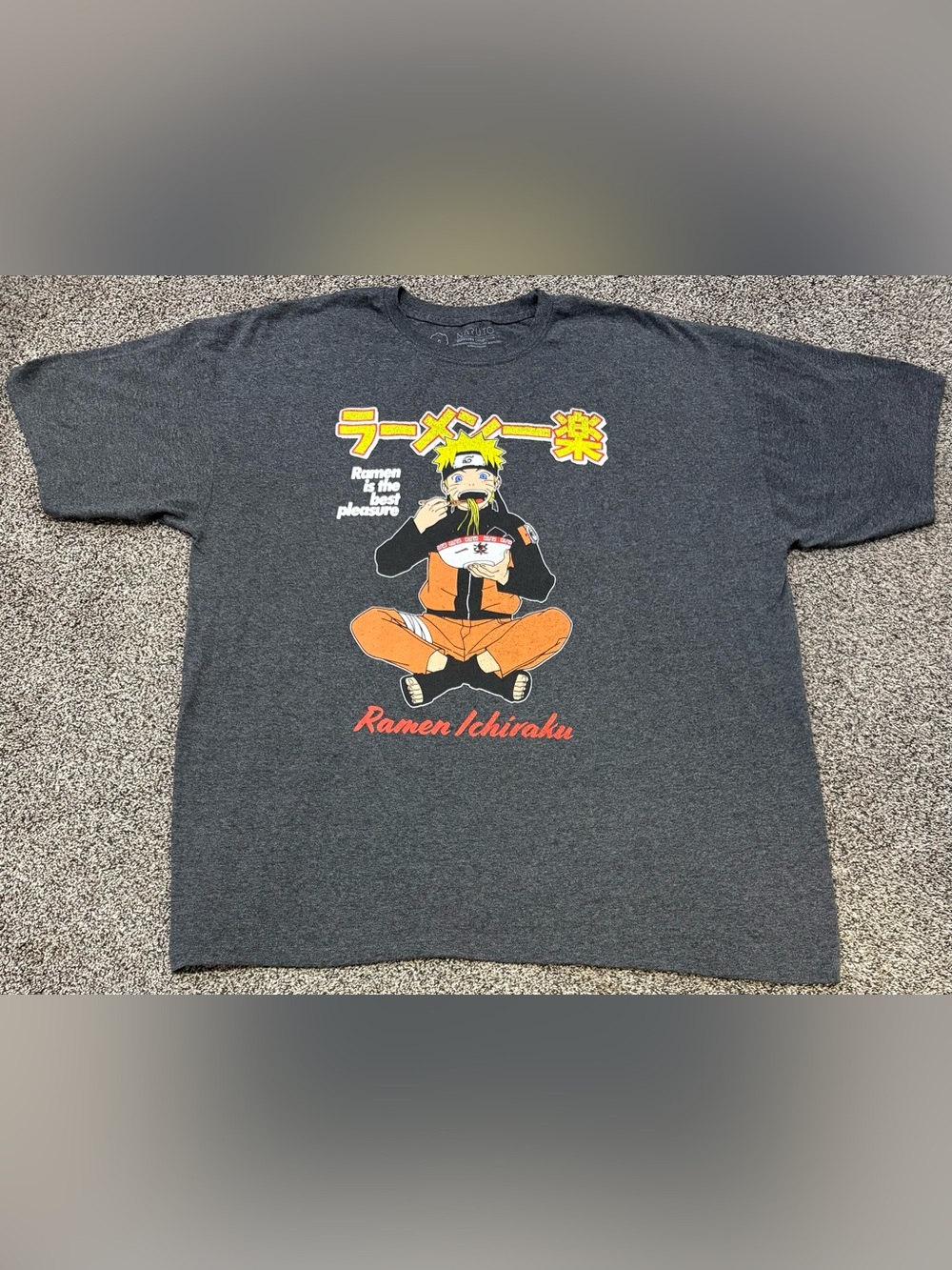 Naruto Shippuden Ramen Ichiraku Graphic T-Shirt Size 2XL Gray Anime Manga